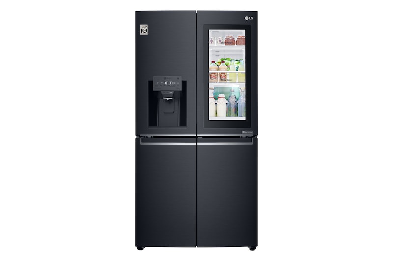 LG 910L French Door Fridge, with InstaView Door-in-Door®, in Matte Black Stainless Steel, GF-V910MBSL